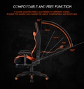 MEETION CHR25 2D Armrest Massage Gaming E-Sport Chair with Footrest Orange and Black