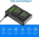 NEEWER 2-Pack LP-E17 Replacement Battery and Dual USB Charger for Canon