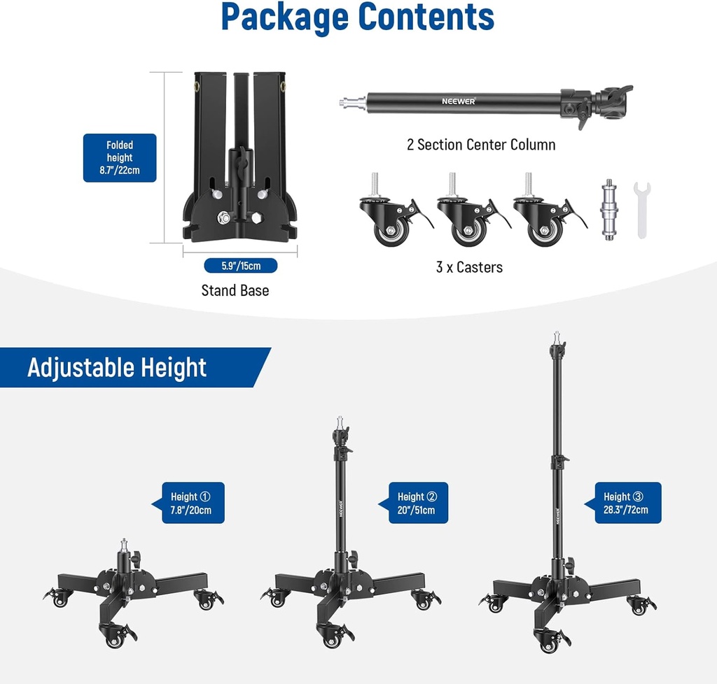 NEEWER Heavy Duty Light Stand with Wheels 10098442