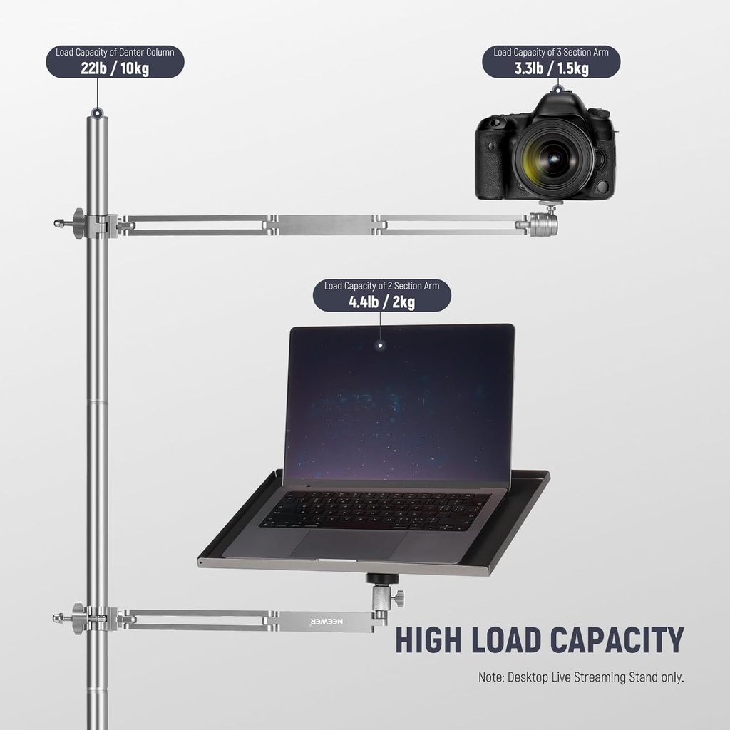 NEEWER DS002 Overhead Camera Rig, Table Mount, Live Broadcast Arm Stand 10102962