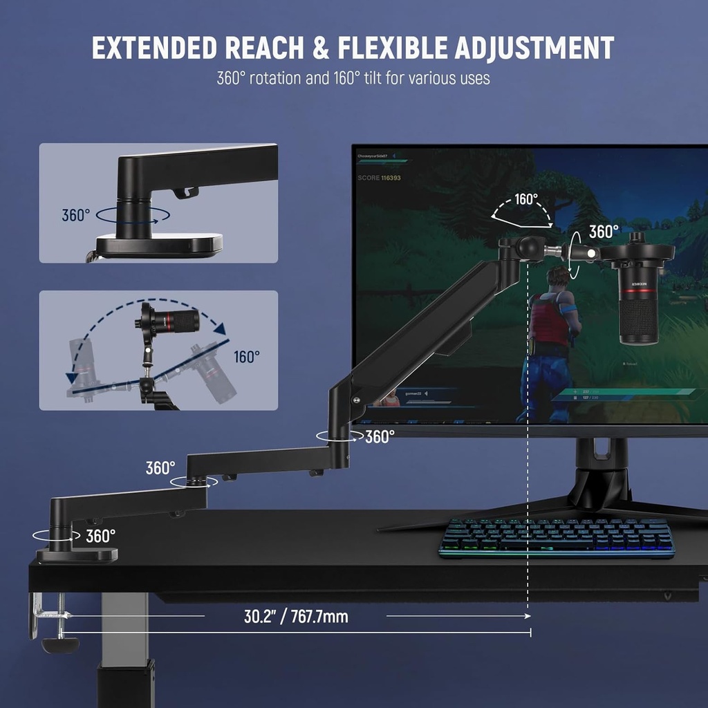 Neewer Low Profile Mic Arm Desk Mount Microphone Stand  21000051