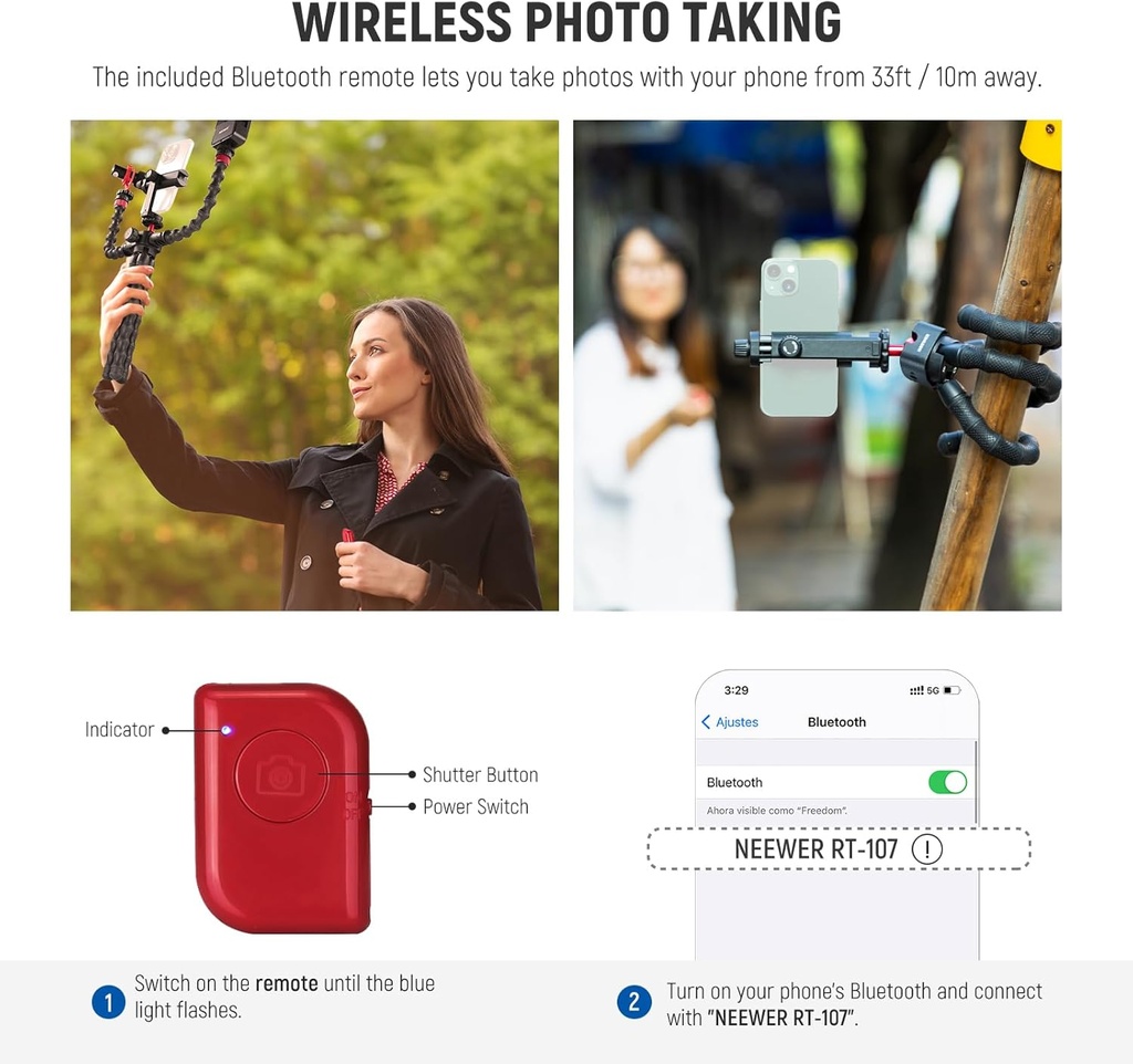 NEEWER T91 Flexible Tripod for Mini Cellphone Tripod Stand for Vlog 10102668