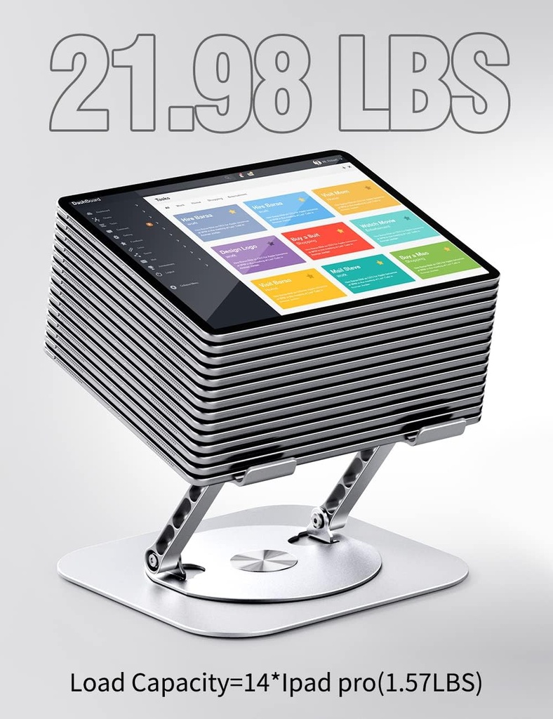 Foldable Laptop Stand, Height Adjustable with 360 Rotating Base