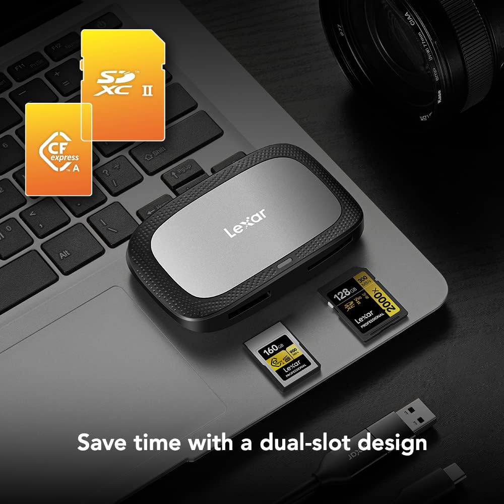 Lexar RW530 CFexpress 10Gbps 8K 2-in-1  USB 3.2 Gen2 SD CFexpress Type A Card Reader