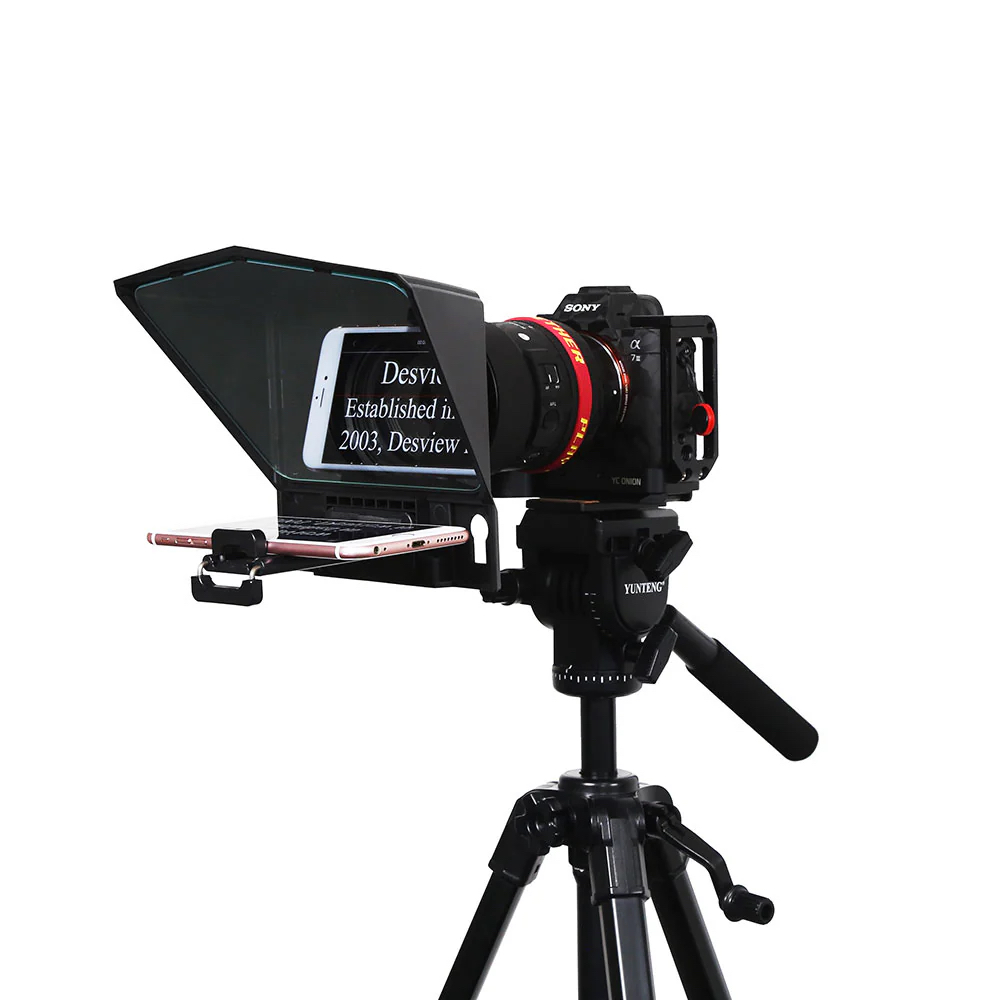 Desview T2 Teleprompter for Smartphone Tablet DSLR Camera Phone Video Recording for Tablet Smartphone iPad up to 8 inch,70/30 Beam Splitter Glass