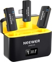 مجموعة ميكروفون نير اللاسلكي CM32 لافالير لهواتف USB-C، ميكروفونان لافالير مكثف مزدوج الاتجاهات، مع ميزة إلغاء الضوضاء - 21000077.