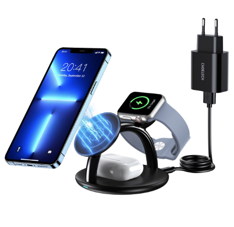 حامل وشاحن لاسلكي مغناطيسي Choetech 3 في 1 T587-F