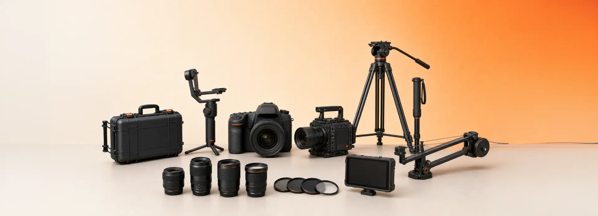 Professional cameras and photography equipment