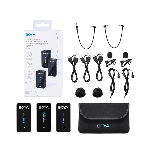 BOYA BY-XM6-S2 Digital Camera-Mount True-Wireless 2-Person Microphone System (2.4 GHz)