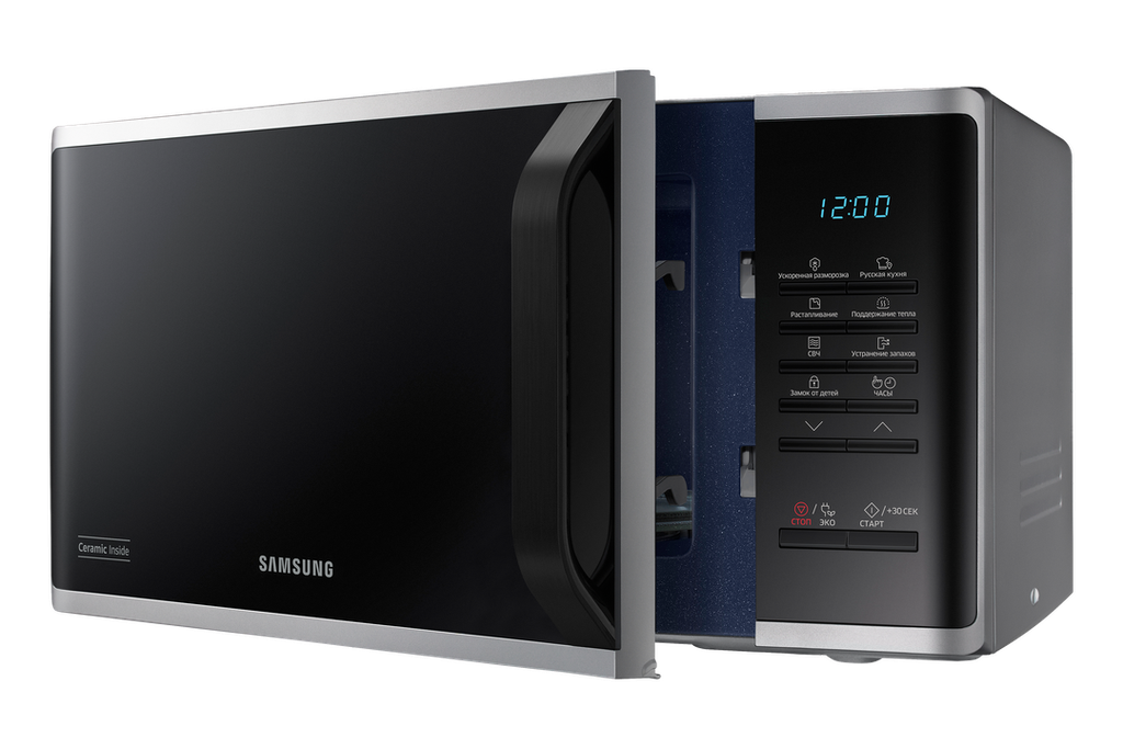 Samsung Microwave MS23K3513AS/LI (23L Capacity, 800W Output Power, 6 Power Levels, Eco Mode, Quick Defrost, Auto Cook, Auto Programs, LED Display, Deodorization, Child Safety Lock)