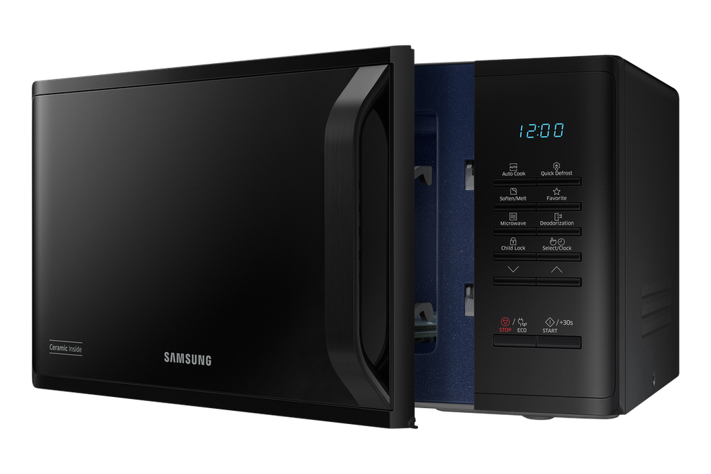 Samsung MWO-Solo MS23K3513AK/LI (23L Capacity, 800W Output Power, Ceramic Enamel Cavity, LED Display, Deodorization, Eco Mode, Quick Defrost, Child Safety Lock)