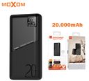 MOXOM MX-PB164 Power Bank With LCD Display And USB, USB-C, Micro Charging Ports Fits Various of Smart Phones 20000 mAh - Black