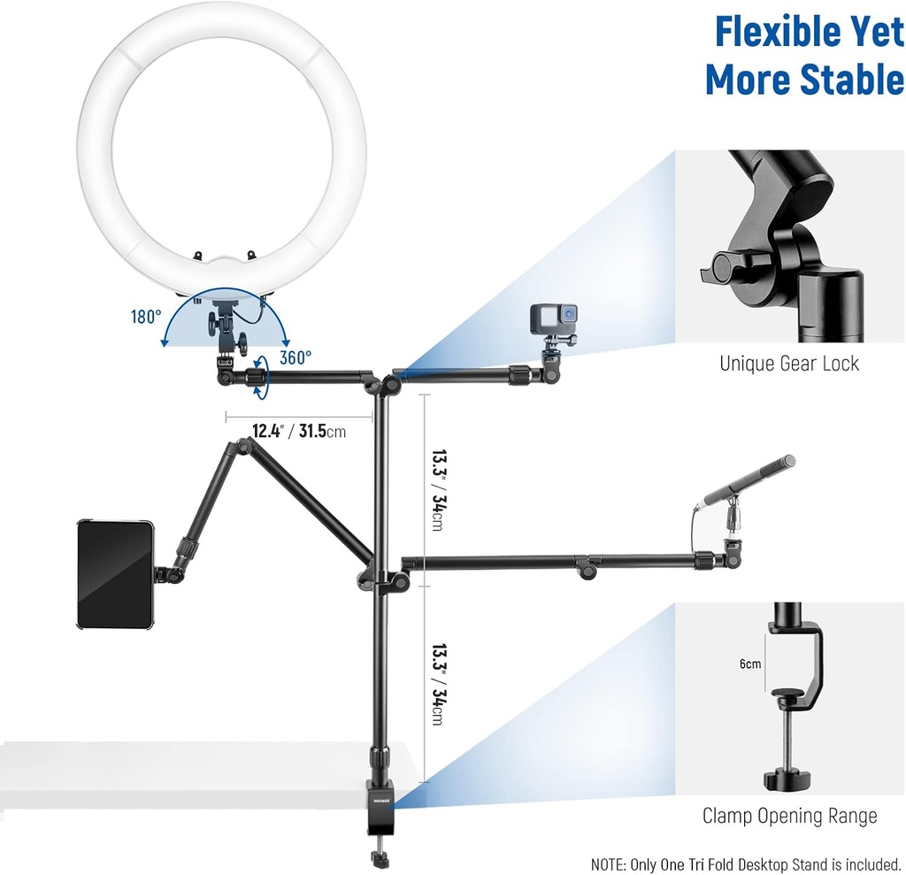 NEEWER FLEXIBLE OVERHEAD CAMERA MOUNT DESK STAND 10101599