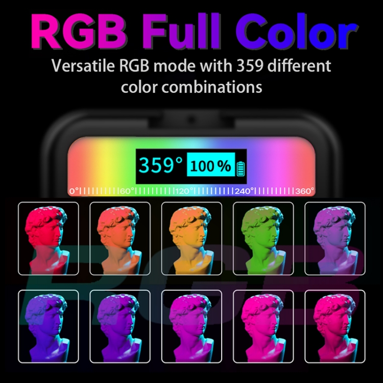 PULUZ Pocket 2500-9000K+RGB Full Color Beauty Fill Light Handheld Camera Photography LED Light(PU560B)(Black)