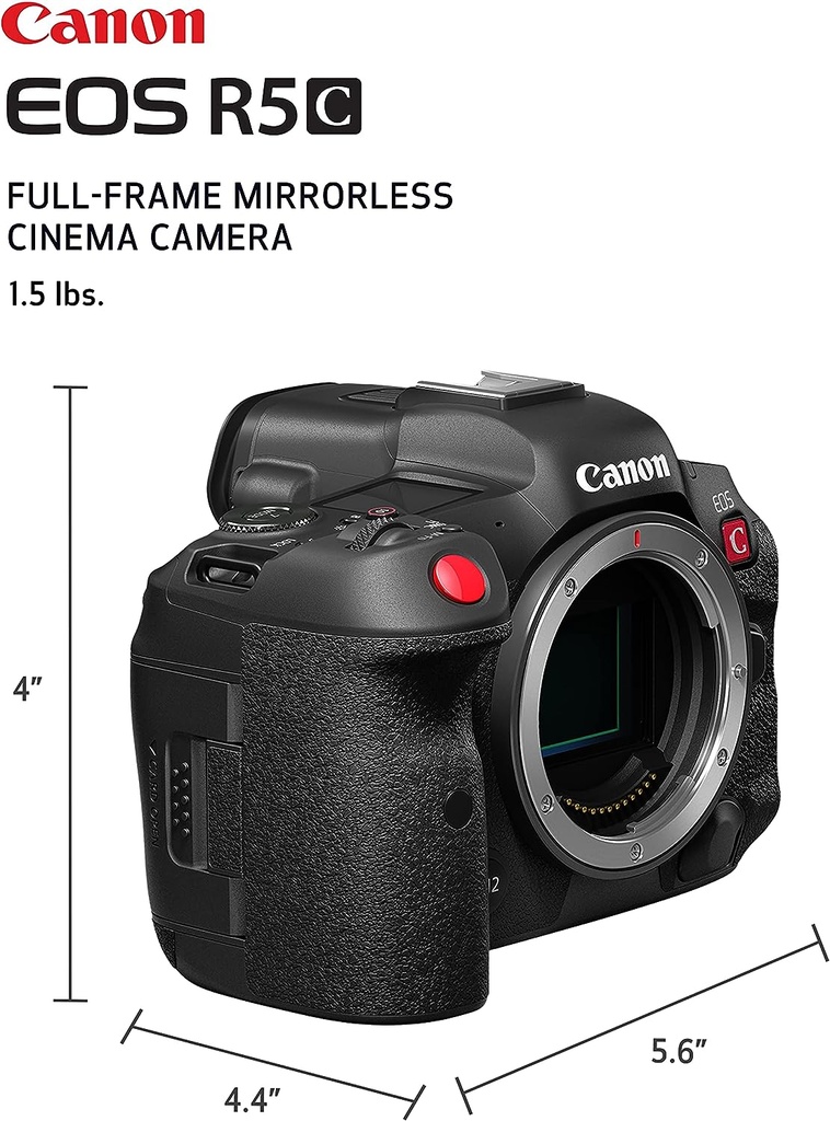 Canon EOS R5 C (Body) - Compact, Mirrorless Cinema EOS Camera - Full-Frame 8K