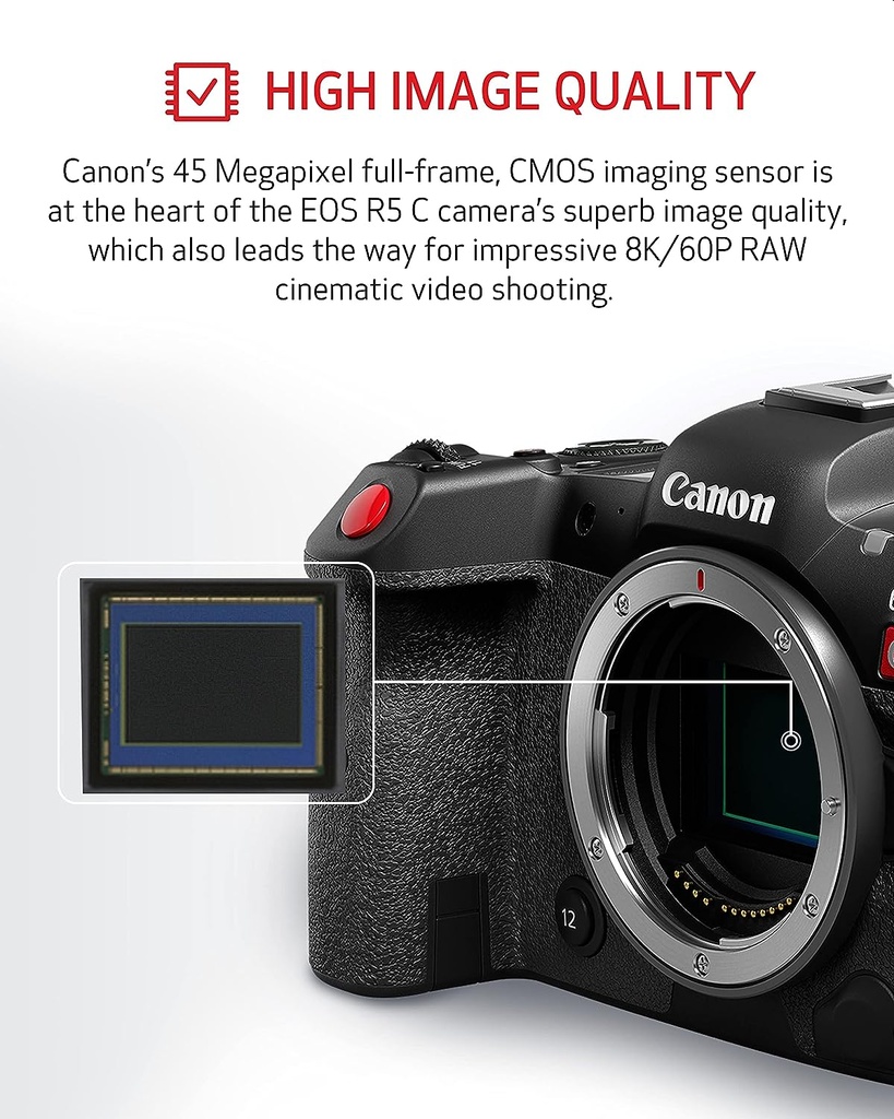 Canon EOS R5 C (Body) - Compact, Mirrorless Cinema EOS Camera - Full-Frame 8K