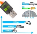 Dual Band + Bluetooth USB Adapter 600 Mbps