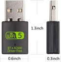Dual Band + Bluetooth USB Adapter 600 Mbps