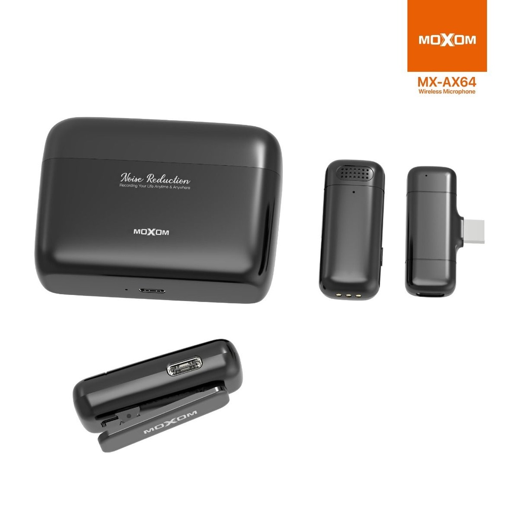 MOXOM MX-AX64, Dual Noise Reduction Wireless Microphone, Type-C Plug Receiver.