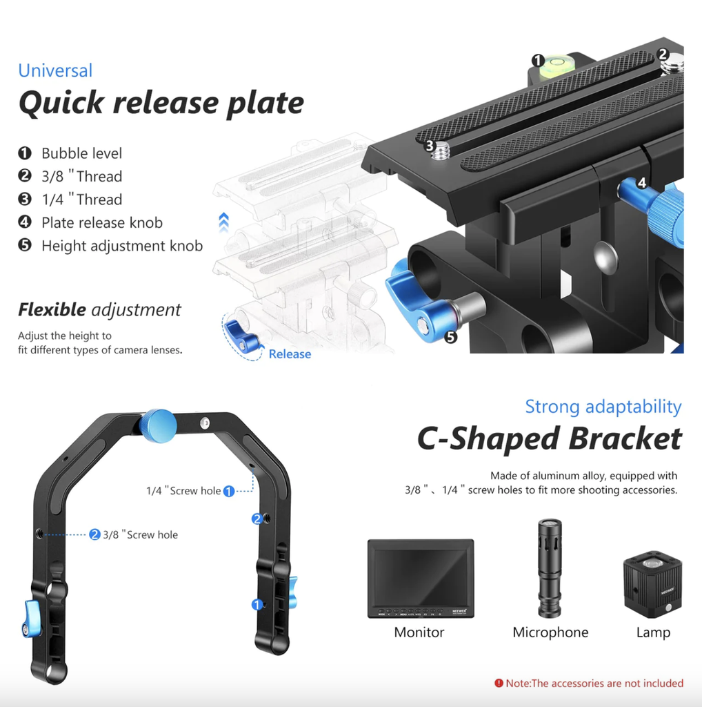 Neewer DSLR Shoulder Rig with C-Shaped Bracket and Matte Box