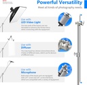 Neewer Extension Grip Arm Boom Arm with 2 Pieces Grip Heads - 50 inches/127 Centimeters Aluminum Alloy Construction for Light Stand,Reflector and Other Equipment for Studio Video Photography(Silver)