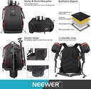 Neewer Pro Camera Case Waterproof Shockproof Adjustable Padded Camera Backpack Bag with Anti-theft Combination Lock for DSLR,DJI Phantom 1 2 3 Professional Drone Tripods Flash Lens and Other Accessory