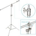 Neewer Photo Studio 2-in-1 Light Stand c-stand 120-380 cm Adjustable Height with 85-inch Boom Arm and Sandbag,Aluminum Alloy,for Supporting Umbrella Softbox Flash for Portrait Video Photography(Silver)