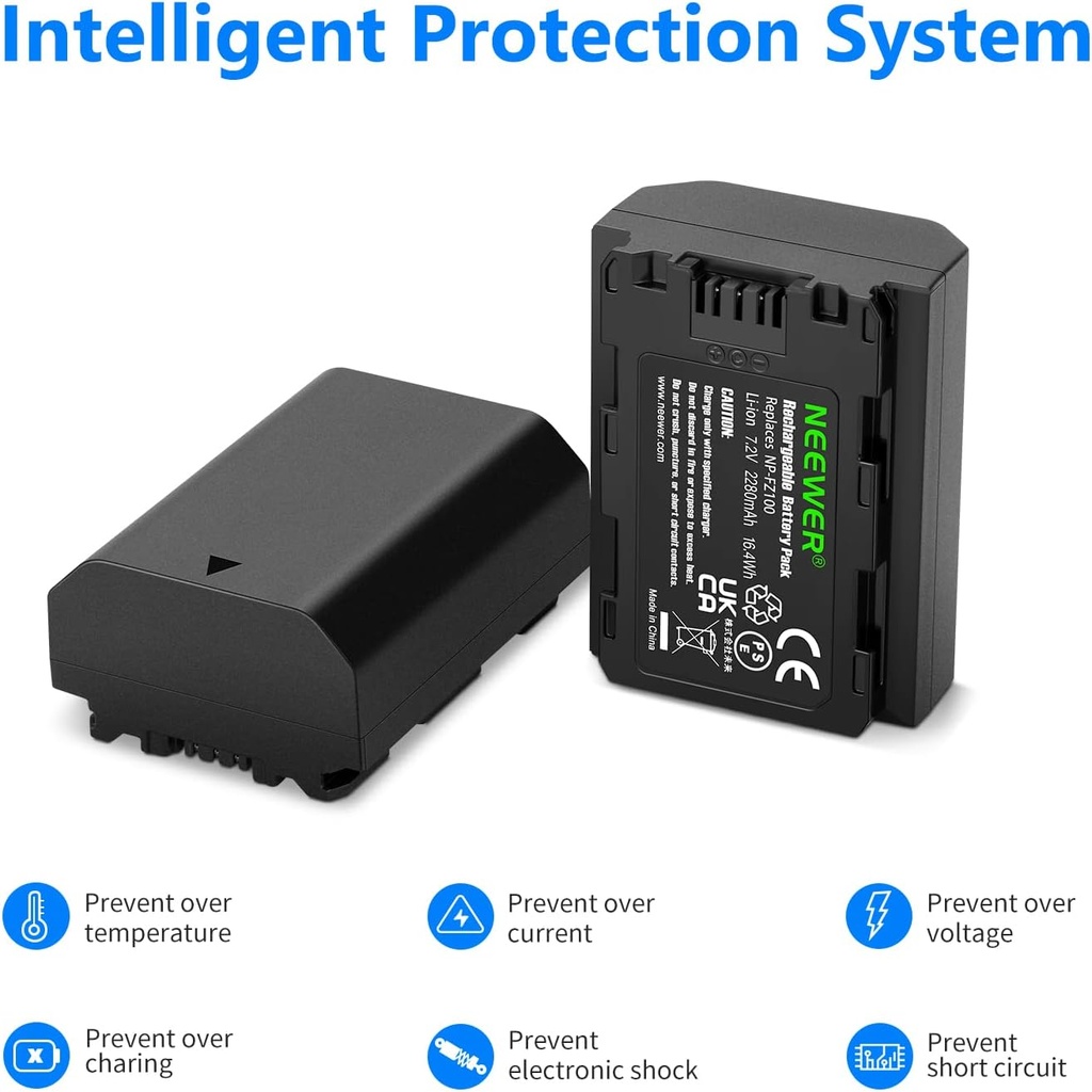 NEEWER Upgraded NP-FZ100 Sony Replacement Battery Charger Set 10103232