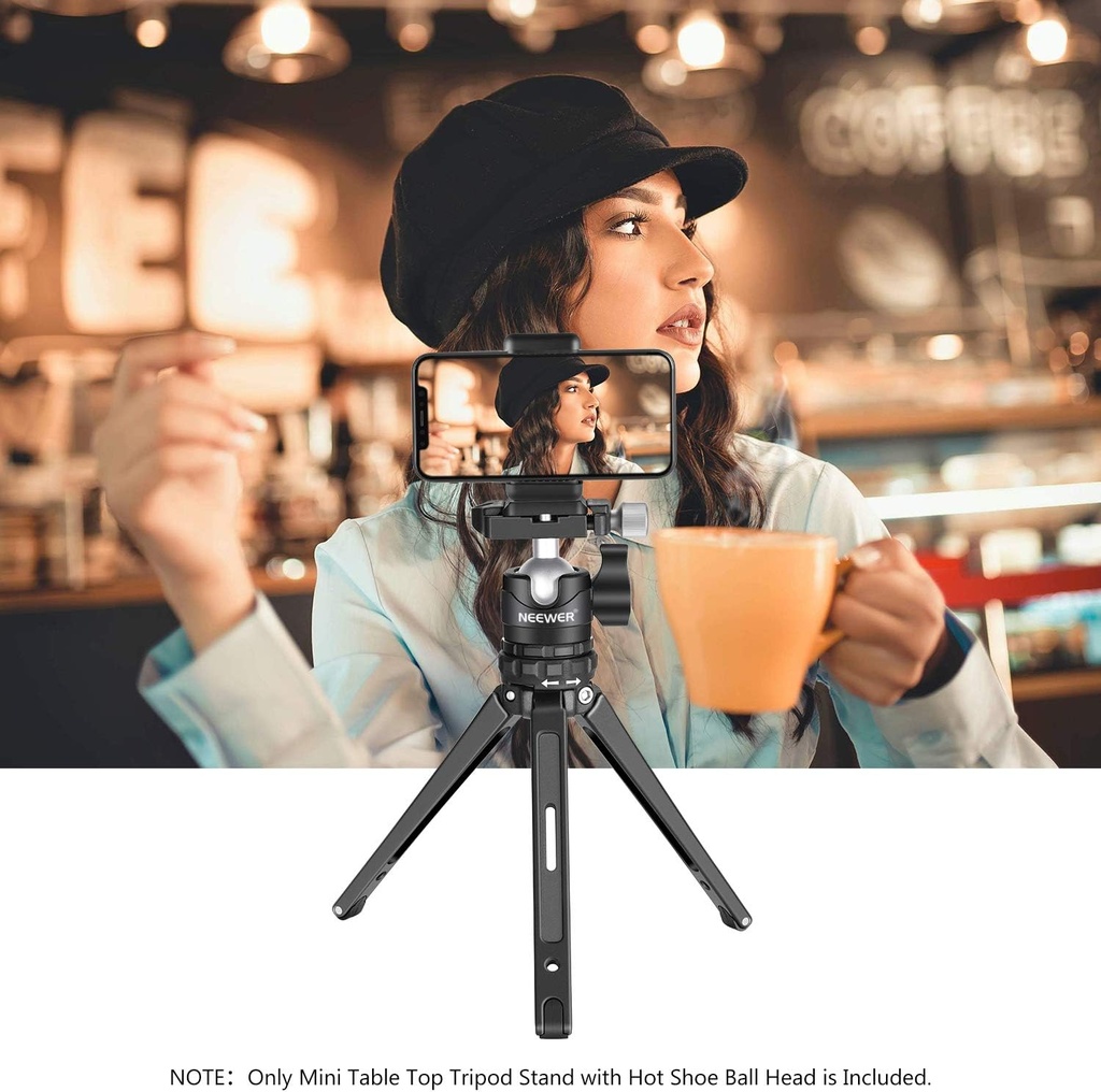 NEEWER Mini Tripod for Camera, Compact Desktop Tripod with 360° Low Profile Ball Head, 1/4" Arca Type QR Plate for DSLR Action Camera Phone Holder for Stream Travel Vlogging, Max Load 17.6lb/8kg