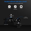 Neewer Cool Ballhead Multi-Function Double Ball Head with Cold Shoe Mount and 1/4" Screw for DSLR Cameras, Camcorders, Camera Cage, Monitor, LED Light, Load up to 2.2lb/1kg — ST13