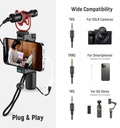 NEEWER Video Microphone for Phone, On Camera Mic Kit with Red Pro Shock Mount Compatible with iPhone Android Smart Phones DSLR Camera Tablet (iPhone Adapter Not Included), CM14 PRO