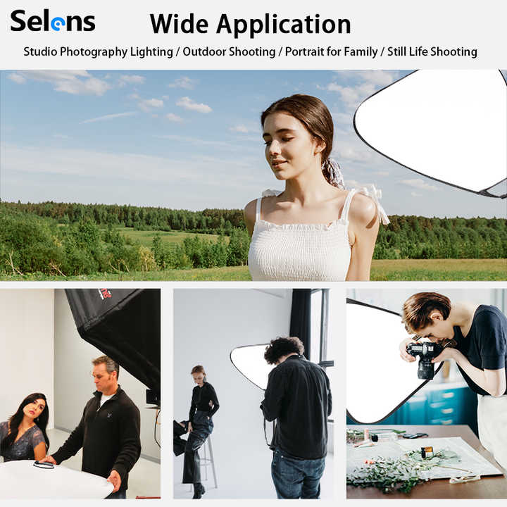 Selens 5 in 1 Triangle 80cm Light Reflector Photography Collapsible Portable with Handle for Photo Studio Portrait Shooting