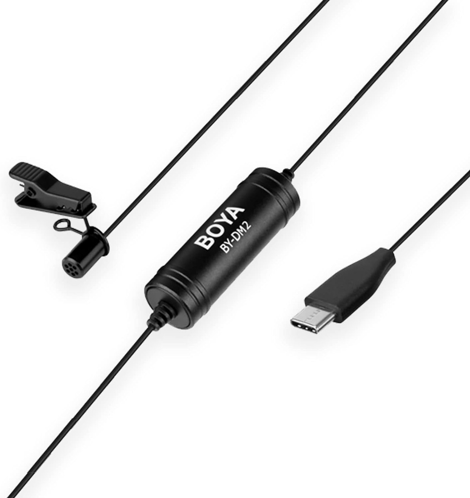 BOYA DM-2 / BY-DM2 digital Lavalier Microphone / USB Type C connector for Android devices