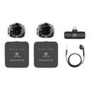 PULUZ PU645B Wireless Microphone System, 1 Receiver & 2 Transmitters L6O7 - Lightning