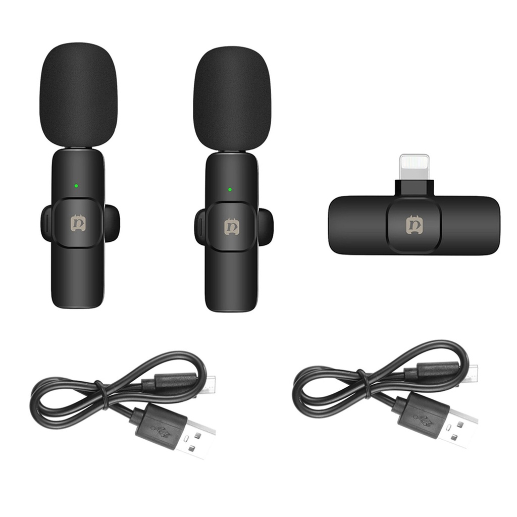 PULUZ PU3150B WIRELESS MICROPHONE (2X MICROPHONES + 1X RECEIVER) FOR IPHONE / IPAD