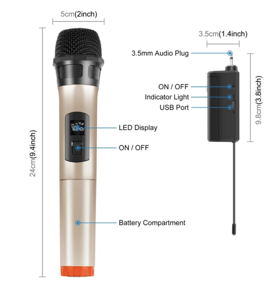 PULUZ PU628 UHF Wireless Dynamic Microphone