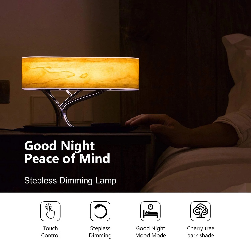 3-in-1 Multi-Function Desk Lamp with Wireless Charging and BT Speaker Bedside Creative Smartphone Table Lamp