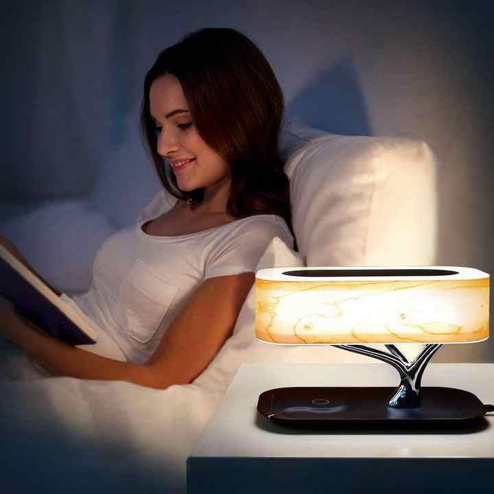 3-in-1 Multi-Function Desk Lamp with Wireless Charging and BT Speaker Bedside Creative Smartphone Table Lamp