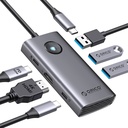 ORICO USB C Docking Station, 6 in 1 USB C to USB Adapter with 3 USB 3.0 Ports,1 USB-C, HDMI（4K@30Hz), PD100W, USB C Hub Multiport Adapter