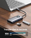 ORICO USB C Docking Station, 6 in 1 USB C to USB Adapter with 3 USB 3.0 Ports,1 USB-C, HDMI（4K@30Hz), PD100W, USB C Hub Multiport Adapter