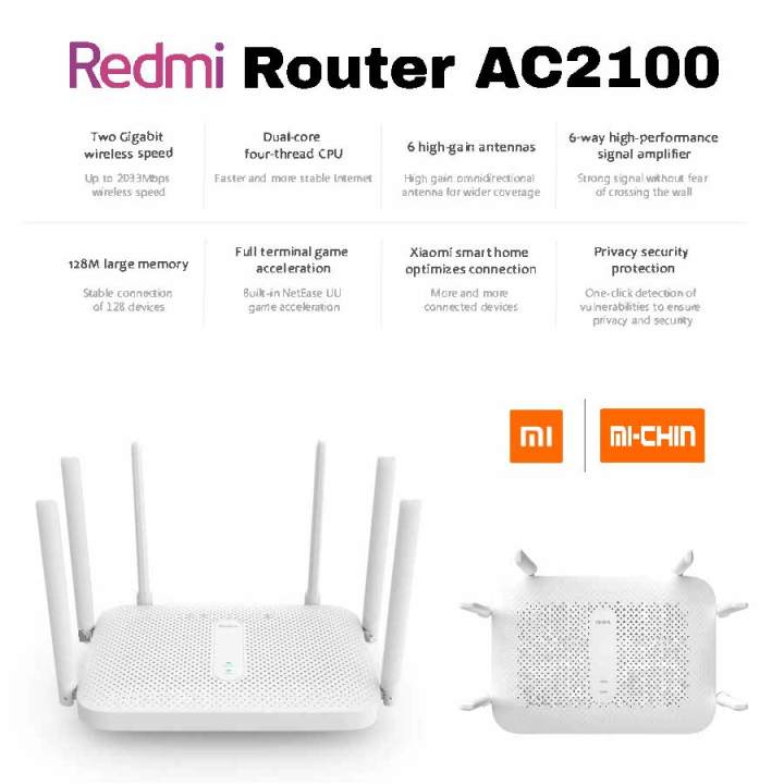 Xiaomi Redmi Router AC2100 Dualcore CPU with 5G & 2.4G Dual-band Gigabit Port