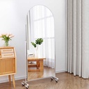 high quality arched full length large size floor body mirror standing dressing espejos with wheels for home