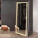 Arched floor mirror freestanding hairdressing rectangle full length mirror with led light