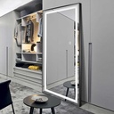 Arched floor mirror freestanding hairdressing rectangle full length mirror with led light