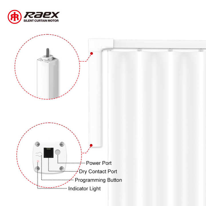 Smart Home Raex Air Zigbee Motorized Rail Z-wave Electric Motor Curtain Track