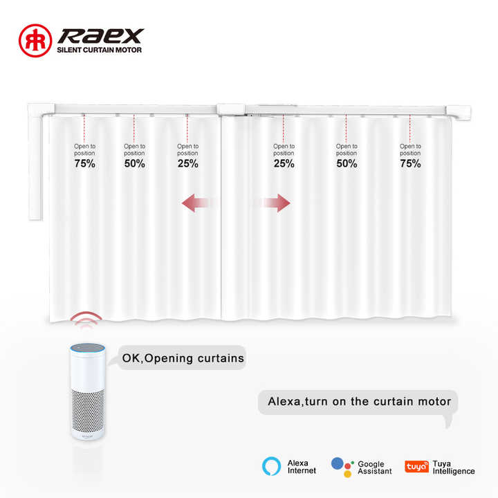 Smart Home Raex Air Zigbee Motorized Rail Z-wave Electric Motor Curtain Track