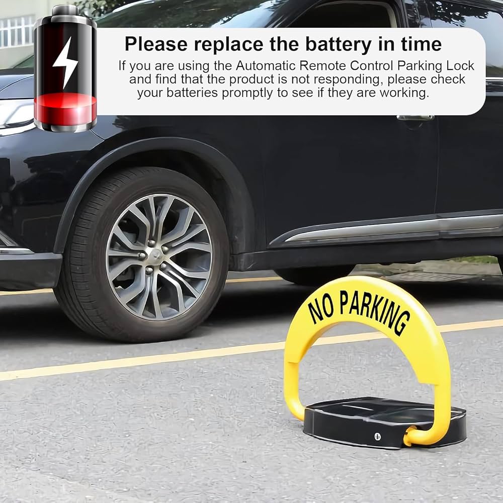 Battery Powered Parking Lock for Protecting Parking Space