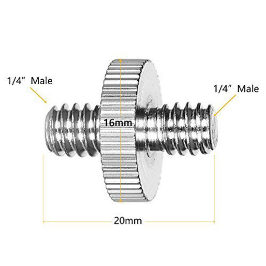 1/4" Male to 1/4" Male Camera Screw Adapter For Tripod Mount Holder