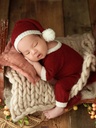 Newborn Photography Clothing Mohair Christmas Hat+Jumpsuit 2Pcs/set Studio Infant Photo Prop Accessories Santa Costume Outfits
