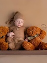 Newborn Photography Clothing Mohair Bear Ear Hat+Jumpsuits 2Pcs/set Studio Baby Photo Prop Accessories Knitted Clothes Outfits